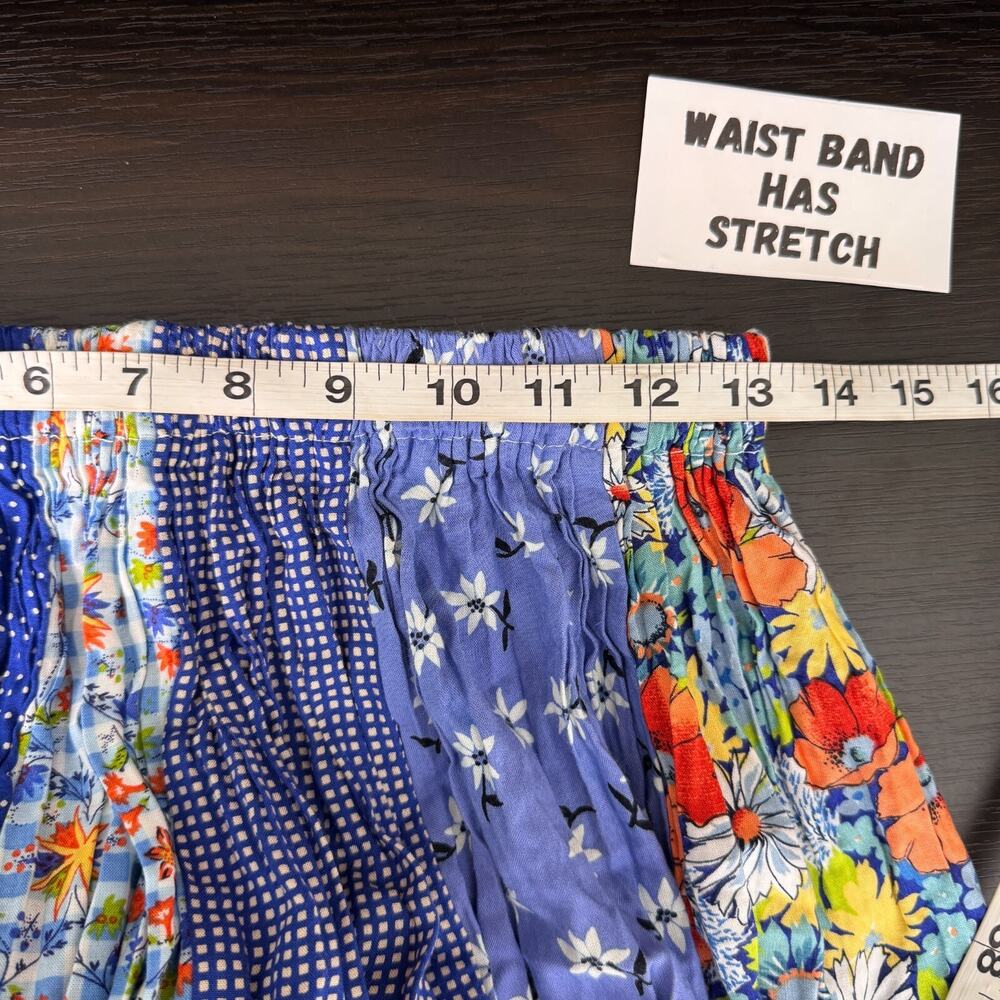 Vintage Lucia Lukken Broomskirt Skirt Womens Medium Mix Patchwork Floral Boho M - Picture 8 of 10